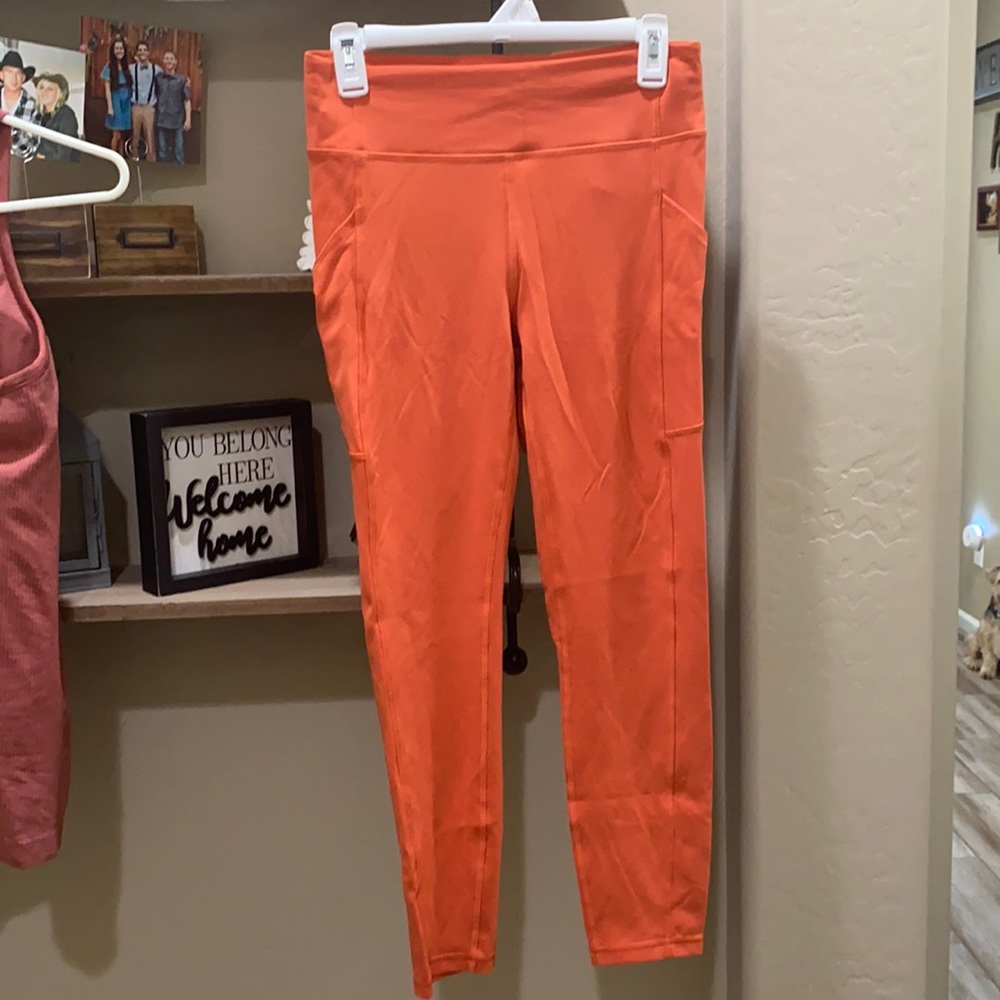 Orange Lululemon Fast & Free Leggings 🍊